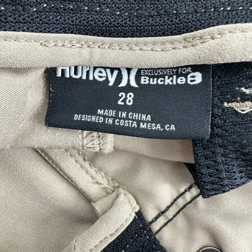 Hurley For Buckle Breathable Stretch Short 10' Inseam Khaki Stretch Mens 28